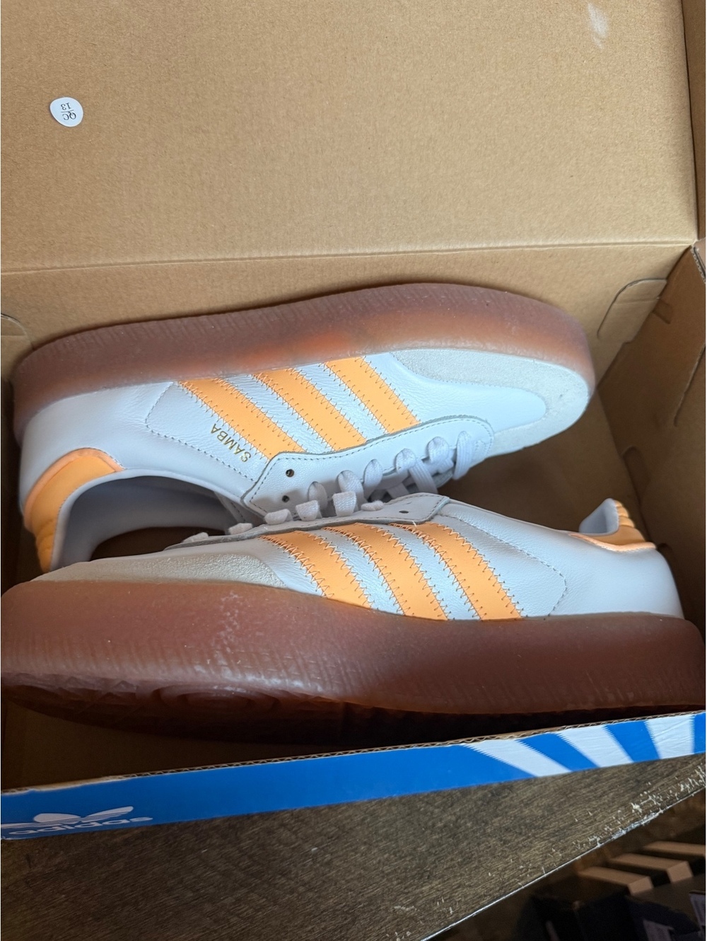 Adidas Samba Retro Women’s Sneakers White and Orange - Picture 3 of 11